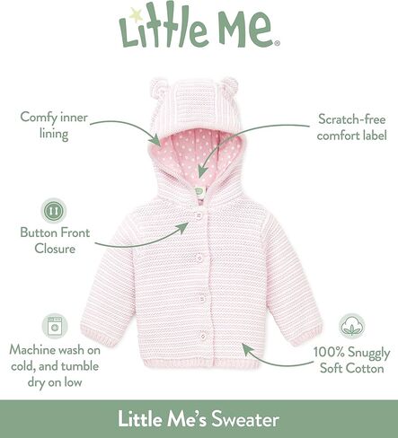 Little Me Clothes for Baby Texture Cardigan Bear Sweaters, Sizes 3M to 9M in Kuwait