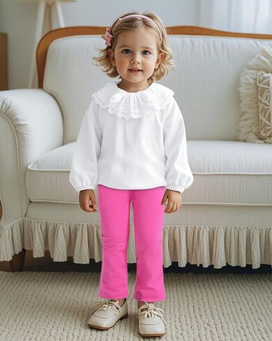 3 Pack Baby Girls Flare Leggings Toddler Bell Bottoms Pants Infant Girl Soft Cotton Clothes Size 18M-5T in Kuwait