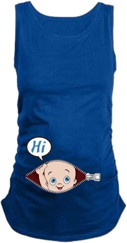 ManMan Maternity Funny Shirt Short Sleeve Pregnancy Tshirt Side Ruched Tee Top in Saudi Arabia