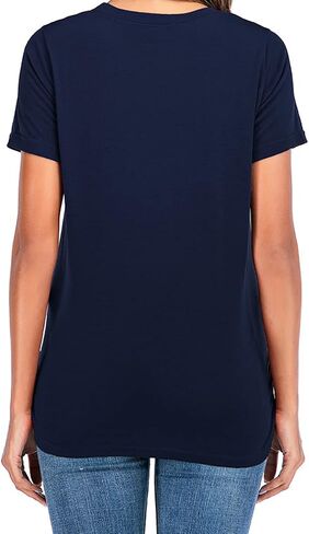 ManMan Maternity Funny Shirt Short Sleeve Pregnancy Tshirt Side Ruched Tee Top in Saudi Arabia