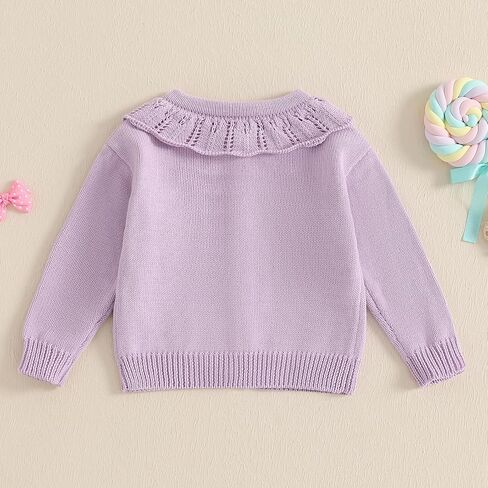 Baby Girl Bow Sweater Cardigan Open Front Button Down Long Sleeve Knitwear Coat Toddler Fall Spring Clothes in Saudi Arabia