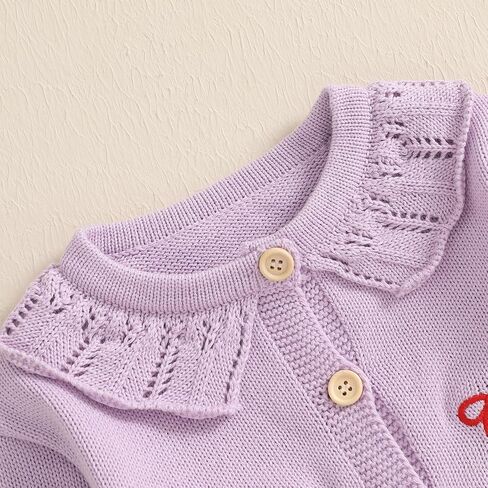 Baby Girl Bow Sweater Cardigan Open Front Button Down Long Sleeve Knitwear Coat Toddler Fall Spring Clothes in Saudi Arabia