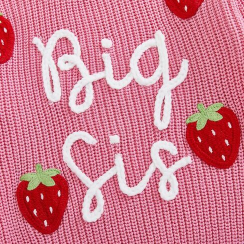 Suolongsama Big Sister Little Sister Matching Outfits, Toddler Baby Girl Knit Chunky Sweater Sweatshirt Warm Winter Clothes in Kuwait