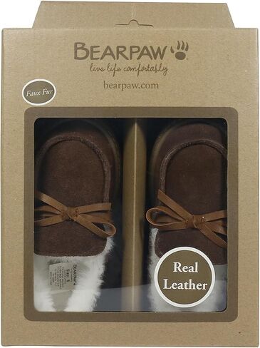Bearpaw Baby Boy Walker Boots ، Faux Fur Hard Bottom Baby Shoes - Hook & Loop Strap Rubber Sole Rivant Shoes in Kuwait