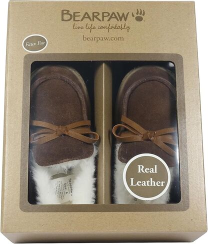 Bearpaw Baby Boy Walker Boots ، Faux Fur Hard Bottom Baby Shoes - Hook & Loop Strap Rubber Sole Rivant Shoes in Kuwait