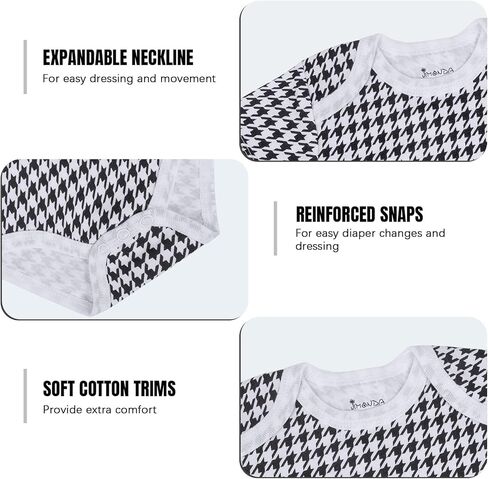 Jimonda Usisex Baby Layette مجموعة ملابس لطيفة من 12 قطعة مجموعة للبنين والبنات مع سراويل القبعات الهدايا (بالأبيض والأسود ، 9-12 شهر) in Kuwait