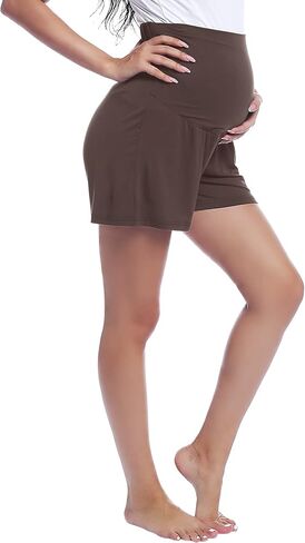 Joyaria Women Maternity Shorts Pajama Sleep Lounge Pregnancy Sleepwear Bamboo Viscose Over Belly Active Yoga Shorts S-XXL in Kuwait