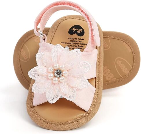 Infant Baby Boys Girls Summer Sandals Party Wedding Dress Flats Shoes Newborn Crib Shoes First Walkers Prewalkers 0-18 months in Kuwait