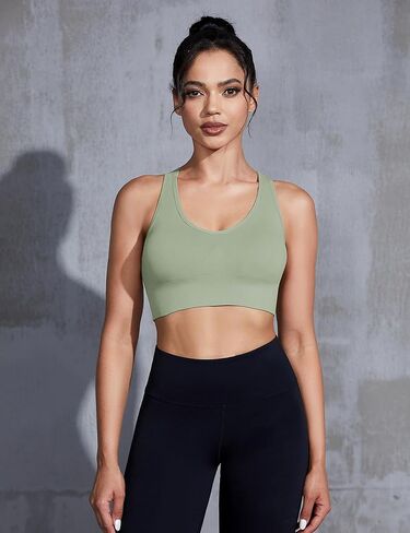 Sykooria Women Sports Bras High Impact Strappy Cross Back Padded Workout Bras for Running Yoga Gym in Kuwait