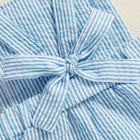 Karuedoo Toddler Baby Boy Girl Clothes Seersucker Overalls Shorts Sleeveless Striped Suspender Romper Jumpsuit Summer Outfit in Saudi Arabia