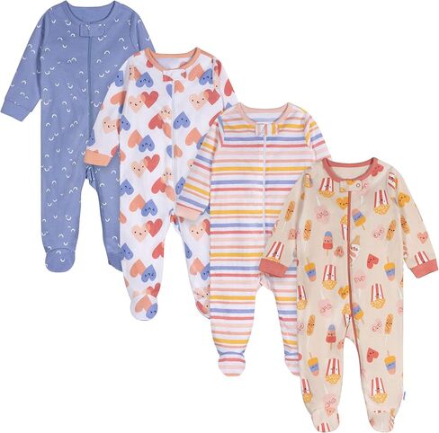 العلامة التجارية Baby-Girls 4-Pack Sleep 'n Play Footi Multi Pack in Kuwait