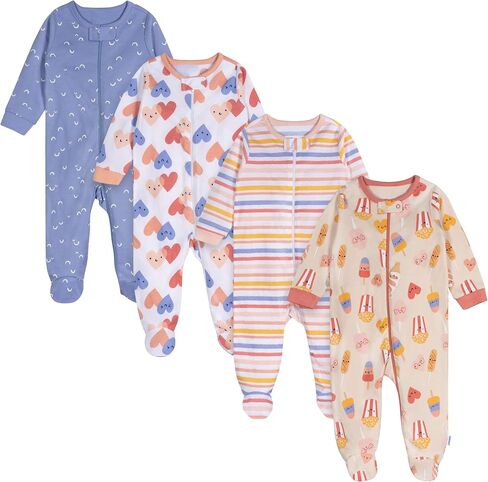 Onesies Brand Baby-Girls 4-Pack Sleep 'N Play Footies Multi Pack in Saudi Arabia