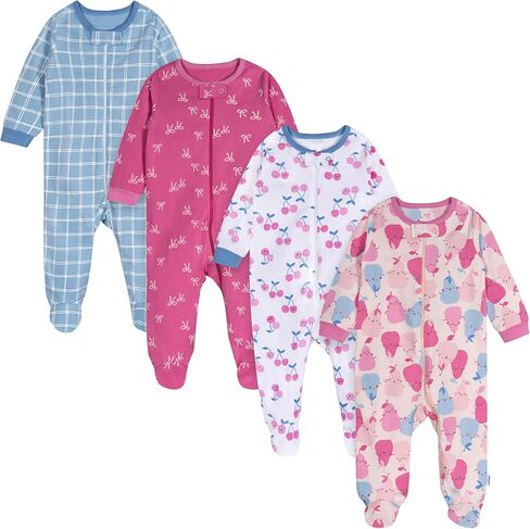 Onesies Brand Baby-Girls 4-Pack Sleep 'N Play Footies Multi Pack in Saudi Arabia