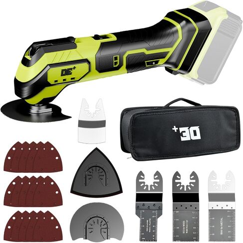أداة التذبذب اللاسلكية لبطارية DeWalt 20V ، 6 سرعة متغيرة وزاوية التذبذب 3 ° ، مجموعة أدوات 23pcs مع تغيير ملحق سريع القفل للكشط ، الصنفرة ، قطع الخشب (أداة فقط) in Saudi Arabia