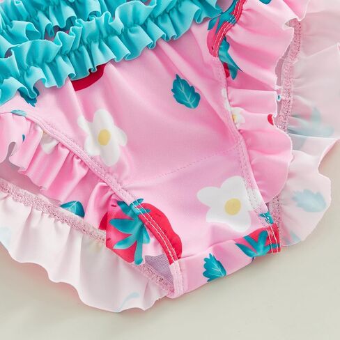 Baby Girl Rash Guard Swimsuit Floral One Piece Bathing Suit Infant Zipper Swimwear + Hat Sun Protection Beach Wear in Saudi Arabia