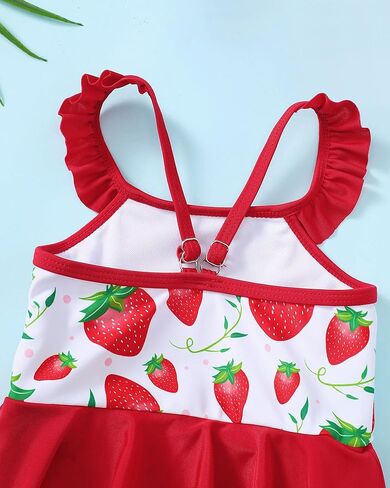 Mikrdoo Baby Girl Swimsuit Ruffled Bikini Tankini Swimsuit Infant Swimwear One Piece Bathing Suits Summer Clothes with Hat in Kuwait