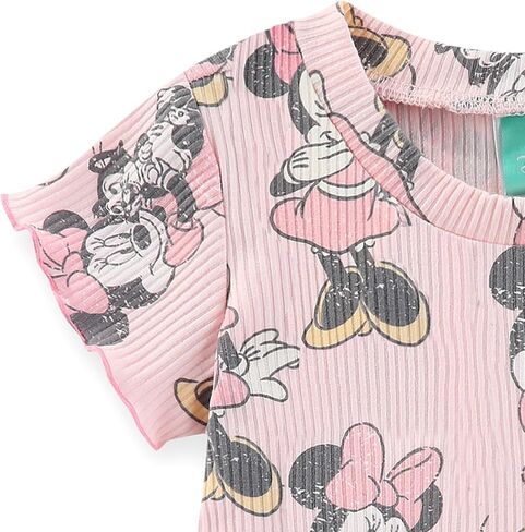 Disney Baby Lilo and Stitch Minnie Mouse Winnie The Pooh Girls Peplum T-Shirt and Shorts Outfit Set for Newborn and Infants in Saudi Arabia