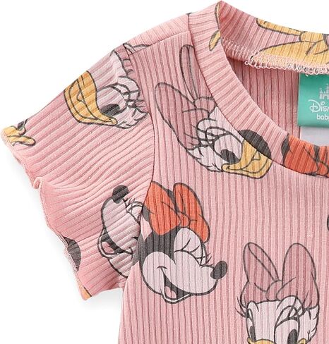 Disney Baby Lilo and Stitch Minnie Mouse Winnie The Pooh Girls Peplum T-Shirt and Shorts Outfit Set for Newborn and Infants in Saudi Arabia