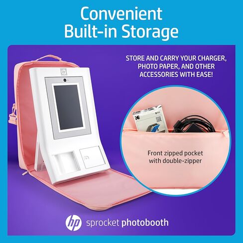 HP Carrying Padded Case with Removable Shoulder Strap & Front Zipped Pocket Exclusively for Use Sprocket Photobooth (Black) in Saudi Arabia