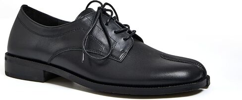Women Neutral Oxford Shoes Lace-up Handmade Derby Faux Leather Flats Solid Ladies Shoes with Tabi Split Toe in Saudi Arabia