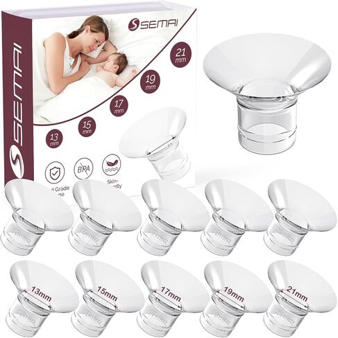 Flange Insert 10PCS 13/15/17/19/21mm for Momcozy S9/S9pro/S10/S12/S12pro/Medela/Tsrete/Spectra/Bellababy etc 24mm Wearable Breast Pump, Reduce 24mm Tunnel Down to Other Correct Size in Saudi Arabia