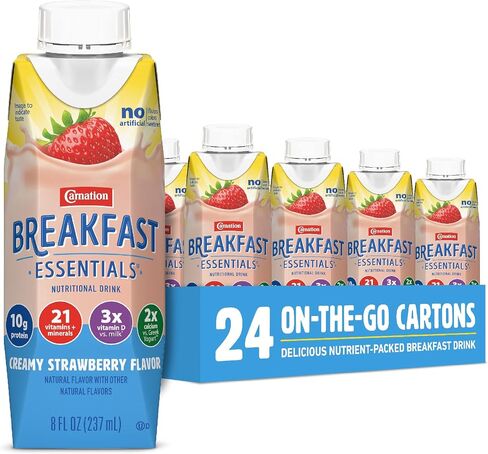 أساسيات الإفطار بالقرنفل الجاهزة للشراب ، الفراولة ، 8 fl oz carton (حزمة 24) in Saudi Arabia