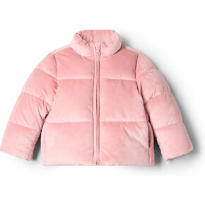 Amazon Essentials x Sofia Grainge Toddlers and Baby Girls' Velour Puffer Jacket