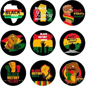 20 Sheets Black History Month Stickers Decals Black History Stickers for Party Supplies Celebrate Black History Party Decorations Seals Faux for Black History Labels Party Favors