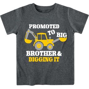 Funnycokid Big Brother T Shirt for Toddler Boys Big Bro T-Shirt Pregnancy Announcement Short Sleeve Clothes 1-6 Years