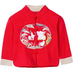 LittleSpring Boys Chinese New Year Tang Jacket Traditional Dress Coat
