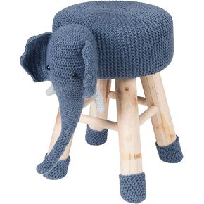 AC Pacific Woodland Sheep Stool for Kids, Animal Themed Wooden Ottoman Chair with Soft Plush Fabric, Sturdy Pine Wood Legs, Ideal for Playrooms, Nurseries or Living Rooms, Winter White