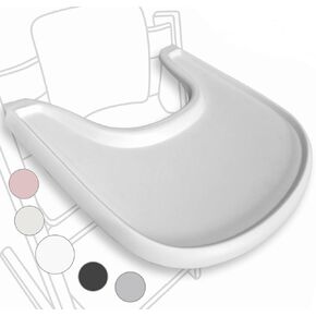 High Chair Tray Compatible with Stokke Trip Trap Chair, Ergonomic Curved Design, Gray - BPA-Free, Easy to Assemble