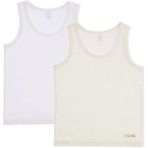 100% Organic Lightweight Jacquard Super Soft Breathable Comfortable Cotton Undershirts Toddler Kids Boy Girl