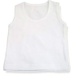 Baby Jay 100% Cotton White Sleeveless Shirt Tank Top Infant Toddler