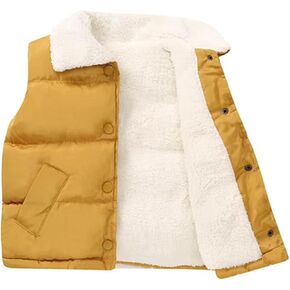 Mud Kingdom Boys Sherpa Collar Vest Jacket Snap Button Cute Winter Outerwear