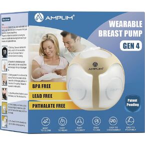 Amplim Wearable Manual Suction Breast Pump, Breast Milk Collector | Portable Silicone Breastmilk Collector for Nursing Mom, Newborns, Infants | BPA, Lead, Phthalate Free | 4 oz, Brown
