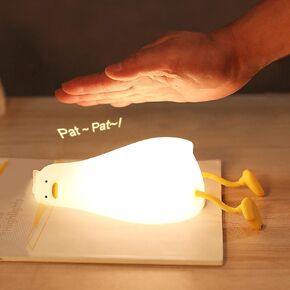 Duck Night Light, Cute Silicone Lying Duck Lamp with Type-C Charging, 3 Brightness Settings, Perfect for Nursery and Kids Bedroom