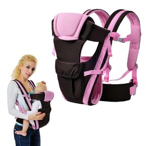 Detachable Baby Wraps Carrier, All Position Baby Carrier Newborn to Toddler Hands-Free Parenting Baby Sling Ergonomic Hip Carrier Wearing Holder Babies Gifts Essential Infant 6-44 lbs (Pink)
