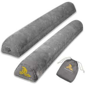 Inflatable Bed Rails for Toddlers & Kids (2-Pack) - Portable Leak-Proof Bed Bumpers, Travel & Home Safety Non-Slip Guard for King, Queen, Full Sizes, Grey, IBR-001