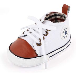 Unisex Baby Girls Boys Canvas High-top Shoes, Newborn Infant Anti-Slip Soft Sole Frist Walking Breathable Sneakers