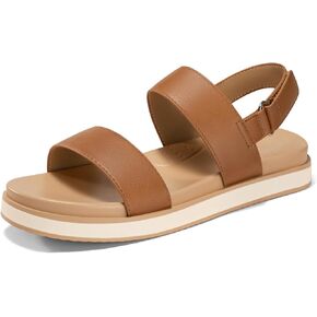 Coutgo Womens Flat Sandals Comfortable Arch Support Adjustable Double Strap Lightweight Summer Platform Sandals