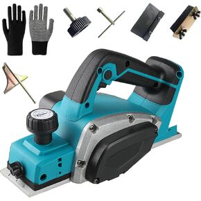 Cordless Electric Wood Planer, 3-1/4-Inch Handheld Planer with Adjustable 1/8-Inch Depth, 16500RPM Power Wood Planer for Woodworking, Carpentry, and Home DIY (No Battery)