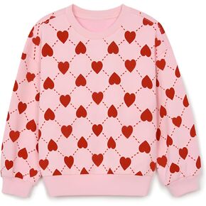 Toddler Boys Girls Valentine's Day Sweatshirt Unisex Shirts Funny Love Heart Kids Pollover Tops 2-7 Years