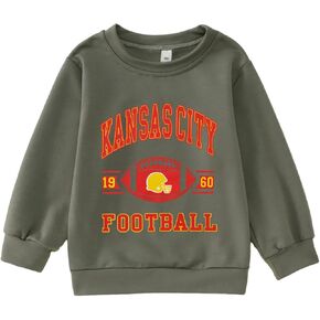 Toddler Baby Boy Football Outfit Sweatshirt Football Games Letter Print Crewneck Pullover Shirt Tops Winter Clothes