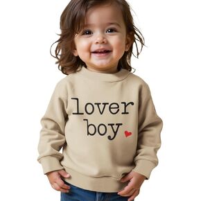 Ritatte Toddler Boy Valentine's Day Sweatshirt Baby Lover Boy Heart Print Sweatshirt Cute Crewneck Long Sleeve Pullover Tops