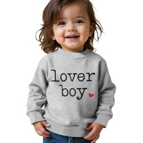 Ritatte Toddler Boy Valentine's Day Sweatshirt Baby Lover Boy Heart Print Sweatshirt Cute Crewneck Long Sleeve Pullover Tops in Kuwait