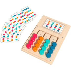Practical Life/Math/Sensorial Mobile Sliding Beads Chess Matching Card Patterns Battle Game Bead Maze Family Game Brain Teasers 3 4 5 6 7 Years Old Toy Road Trip Travel Game Gift