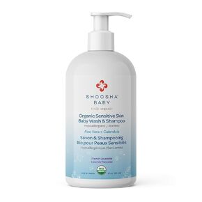 Shoosha Baby Shampoo and Body Wash, French Lavender, for Sensitive Skin, Kids Shampoo and Body Wash Tear Free, Hypoallergenic Body Wash, Liquid Hand Soap for the Family, 8.5 oz