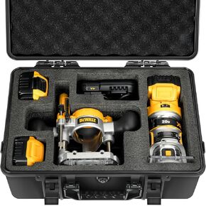 Hard Case for Dewalt Router - Tool Bag for Dewalt 20V Max XR Cordless Woodworking Router Tool, Waterproof & Shockproof Box for Dewalt Router DCW600B | Lunge Base DNP612 | Battery & Charger (Case Only)