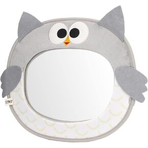 3D Cartoon Character Design Baby Mirror Cartoon Baby Safety Seat Viewing Mirror Acrylic Car Baby Backseat Rearview Mirror for Observe Baby(Owl)